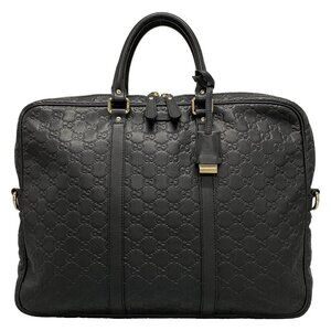 GUCCI Guccissima Black Leather Business Bag bran646-100325